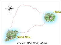 Die Osterinsel bei ihrer Entstehung um 650000 Jahren