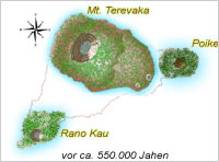 Die Osterinsel bei ihrer Entstehung um 550000 Jahren