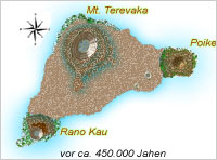 Die Osterinsel bei ihrer Entstehung um 450000 Jahren